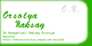 orsolya maksay business card